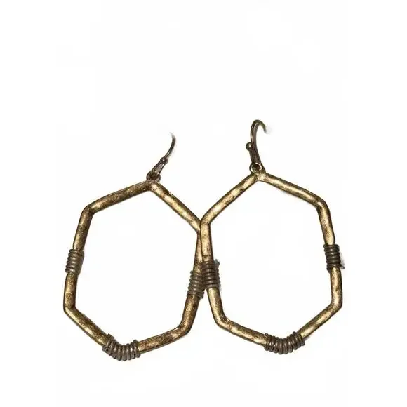 Gold Dangle Earrings - Picture 1 of 2